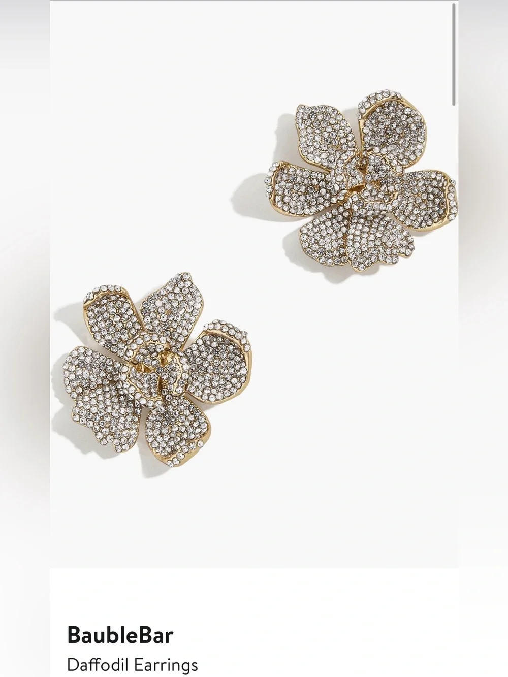 BaubleBar NEW Daffodil Earrings Color Clear MSRP $44